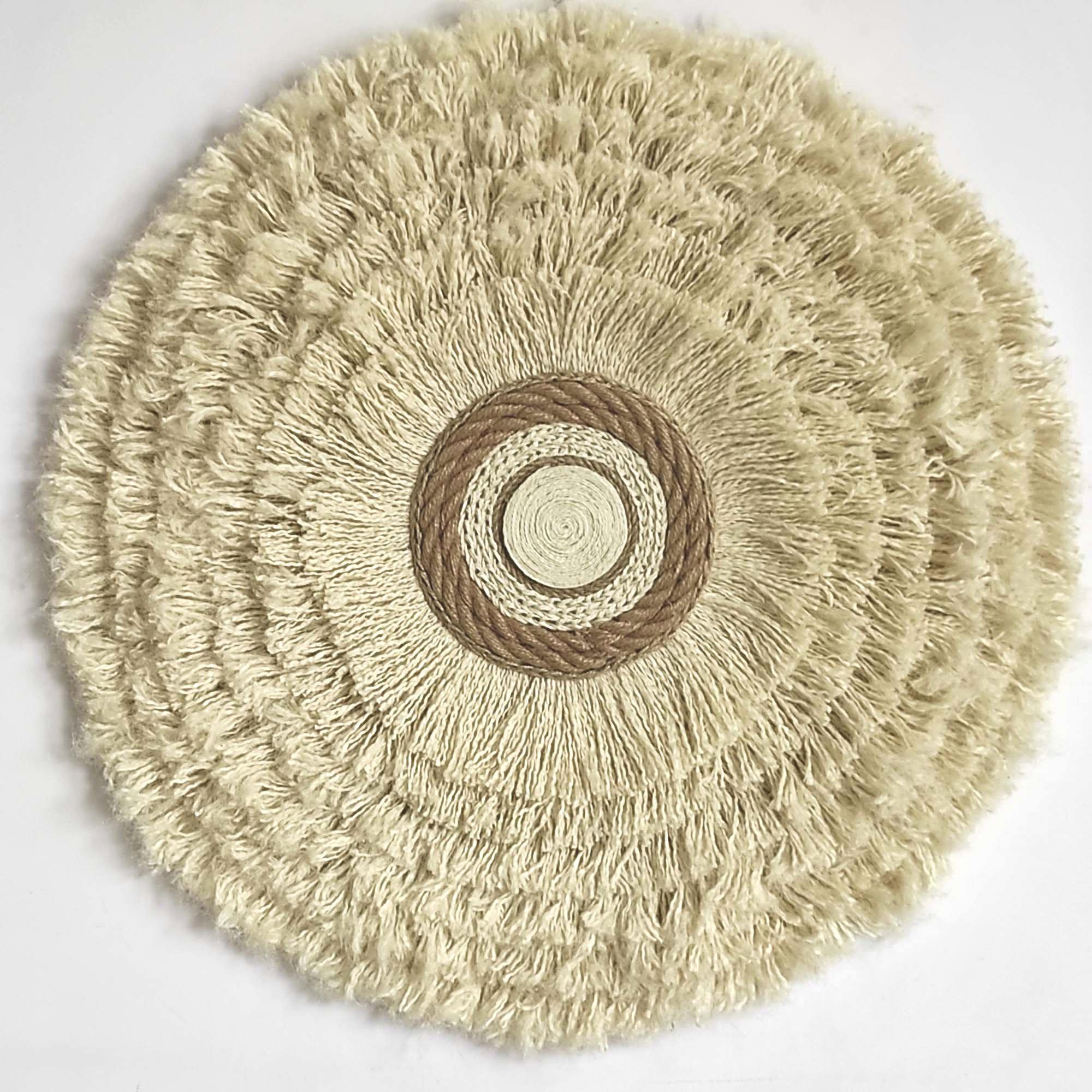 JuteExtravaganza - Wholesale Wall Accent - Large Ivory White Juju Hat Wall Hanging Decor 80cm0