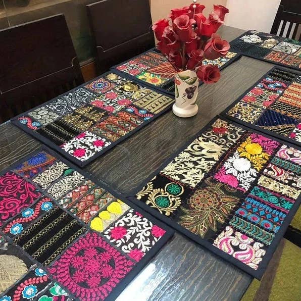 GYPSY STUDIO - Wholesale Placemat - Indian Handmade Vintage Patchwork Place Mat Boho Bohemian 1