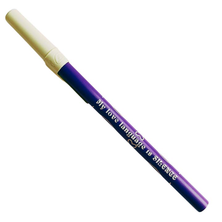GetBullish - Wholesale Pen - My Love Language Is Silence Ballpoint Pen in Violet | Gen Z2