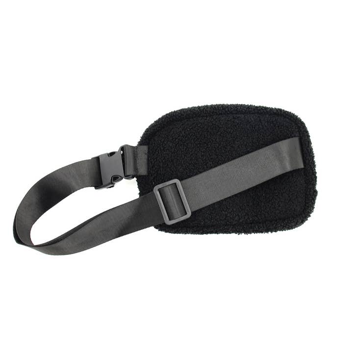 Mavi Bandz - Wholesale Belt Bag - Women's - Varsity Collection Black Sherpa Fanny Waist Pack Belt Bag1
