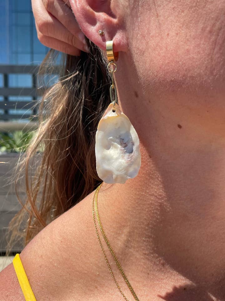 The Anne Earrings (Chain) for wholesale by Reshelled Jewelry