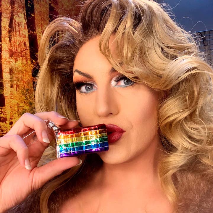 Proud Christmas - Wholesale Ornament - The rainbow flag with glitter4