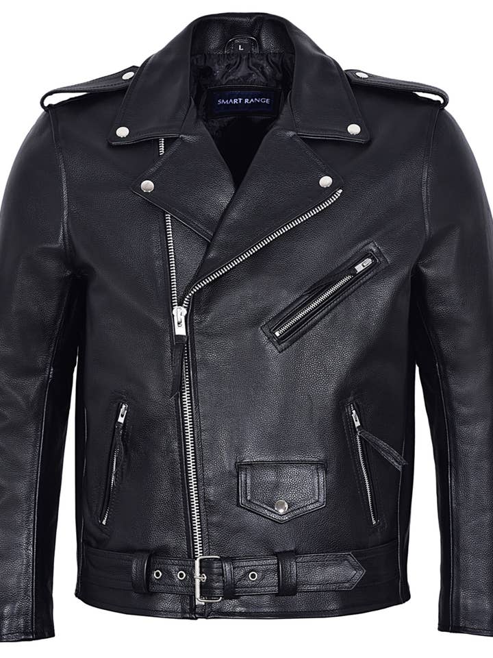 Classic Men’s Leather Biker Jacket for wholesale by Smart Range Leather