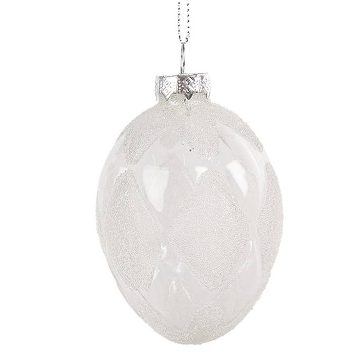 6GL4470 Easter Pendant Egg Ø 6x9 cm Transparent Glass for wholesale by Clayre & Eef