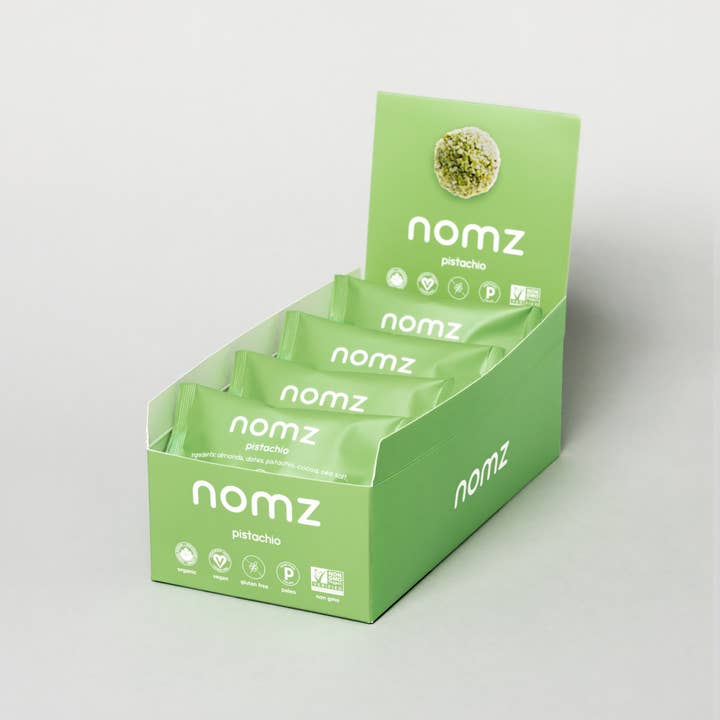 nomz - Wholesale Snack Bar - organic pistachio energy bites1