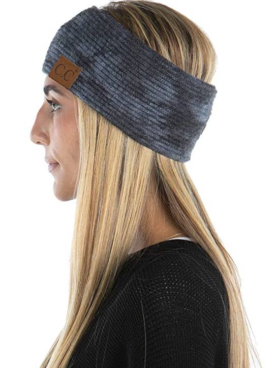 Tie Dye Headwrap (Grey/Charcoal) for wholesale by Funky Junque