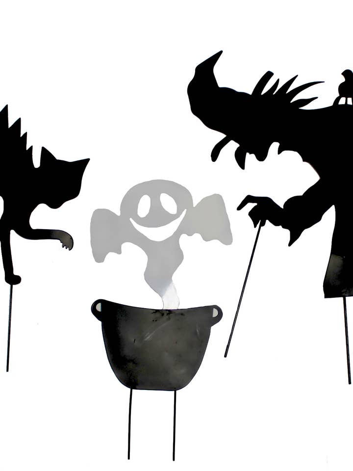 30" Metal Black Silhouette Halloween Figures Yard Stake for wholesale by WORTH IMPORTS