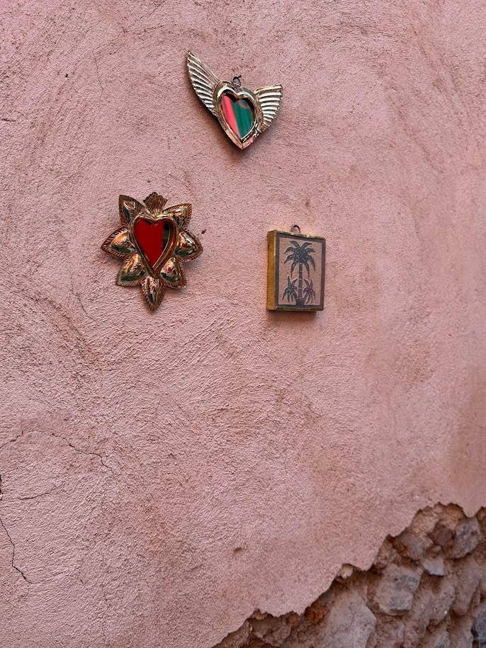 Spegelhjärta blomma, storlek S, mässing, guld för wholesale av NOMAD BY LIV