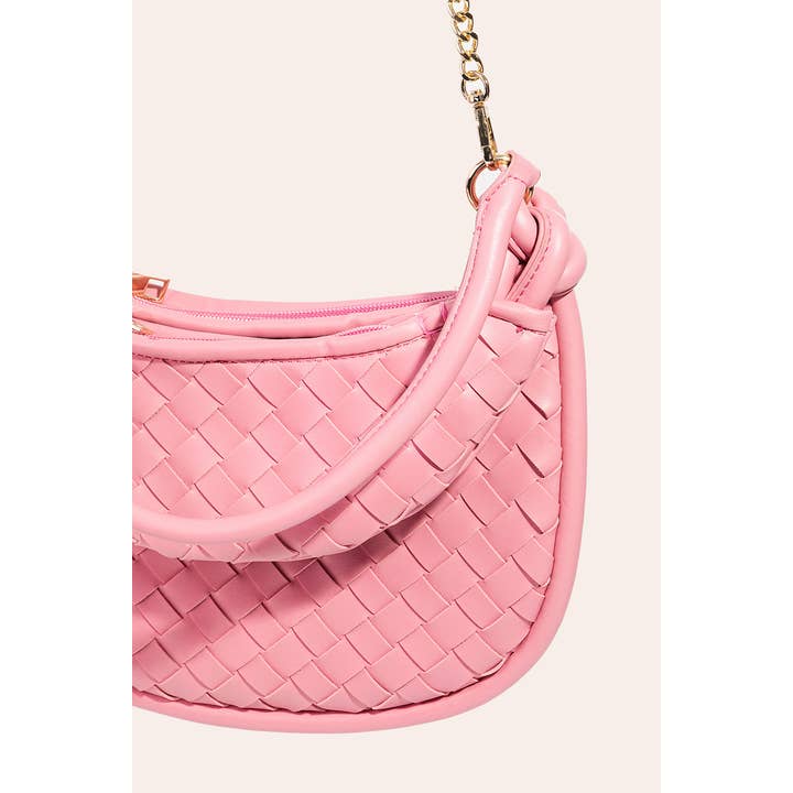 Anarchy Street – wholesale Axelremsväska – Dam – Läderväska med korgflätning i halvmåneform1