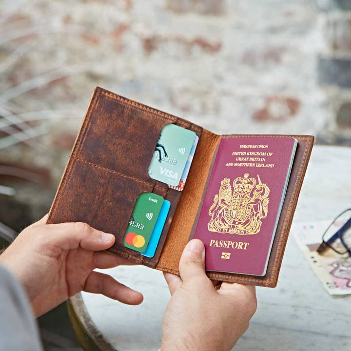 Buffalo Leather Passport Holder - Handmade for wholesale by The Paper High Gift Company Limited