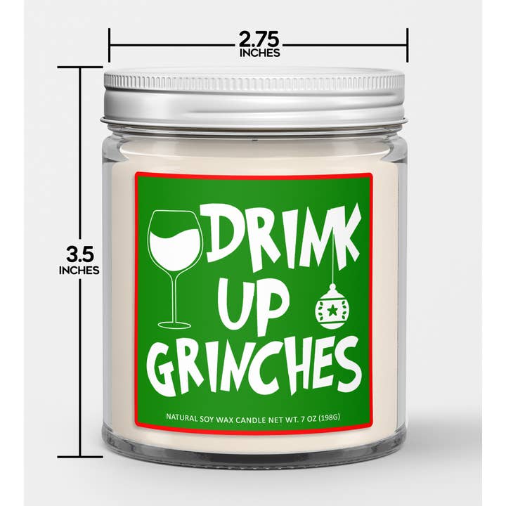 Wi-Wear – Vela em jarro/copo por atacado – Vela de Soja de Natal Drink Up Grenches - Vela de Natal