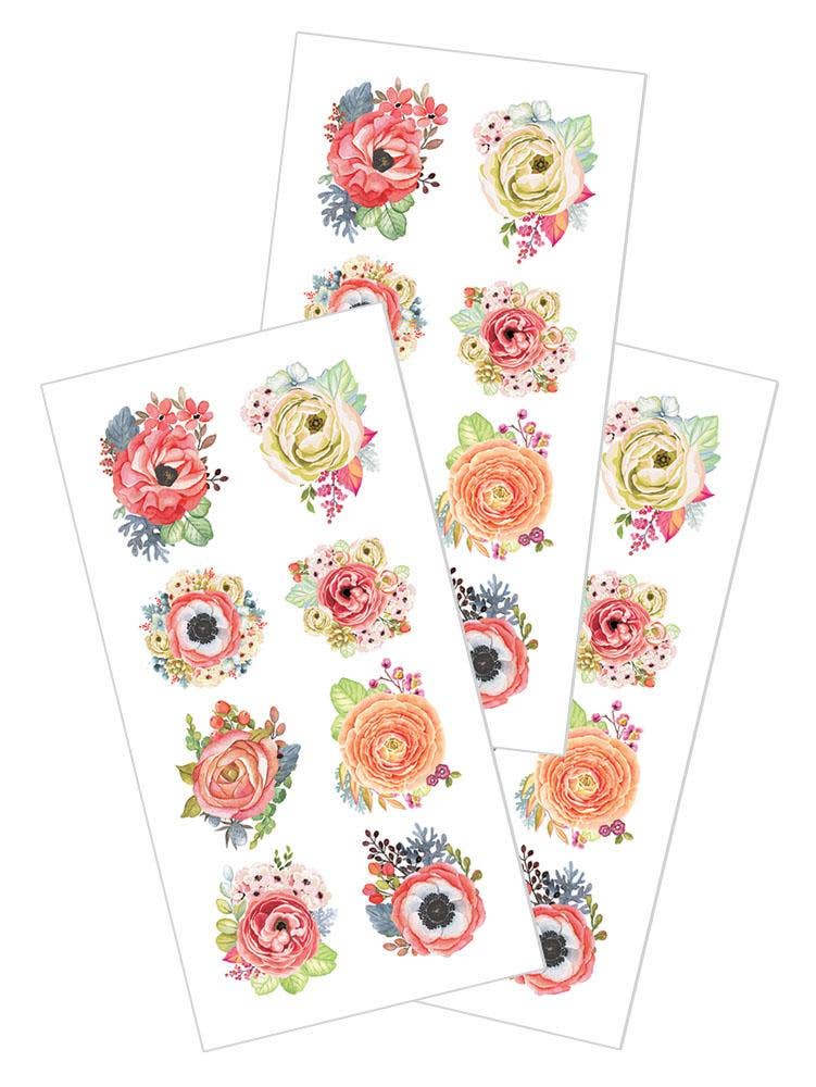 Paper House Productions - Wholesale Sticker - Peach Poppies Sticker0
