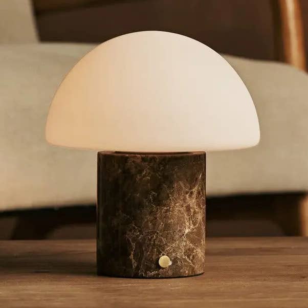 Tavellio - Wholesale Accent/Desk Lamp - Maris Brown / Emperador Dark – Classic Marble Rechargeable Table Lamp with 3 Light Colors & Dimming Function0