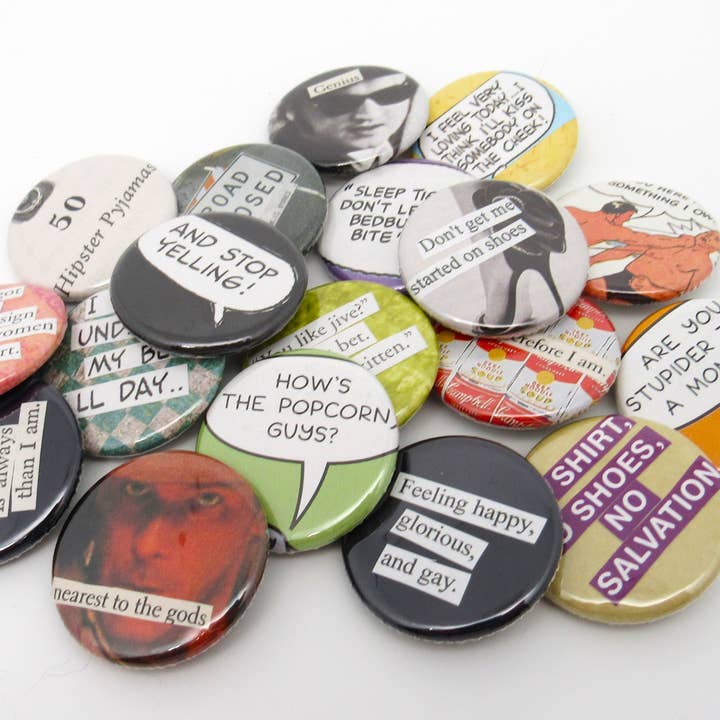 Word phrase/Sentiment Assorted buttons - 1.25" (Copy) for wholesale by Sperry Good Emporium