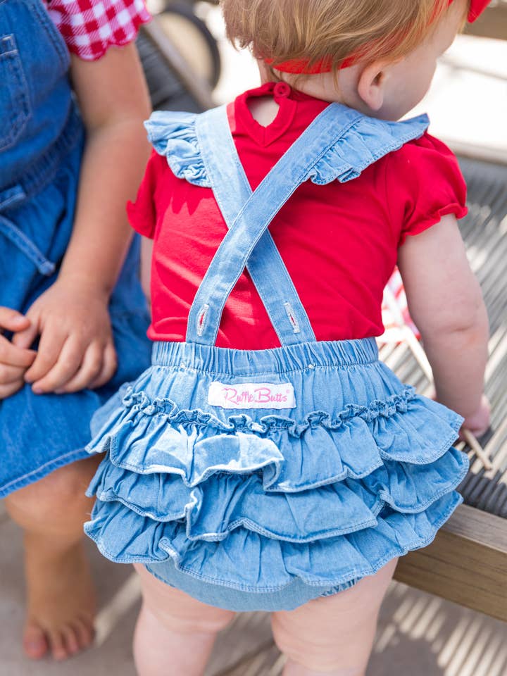 Blue Baby Girls Light Wash Denim Flutter Overall Romper
for wholesale on Faire5