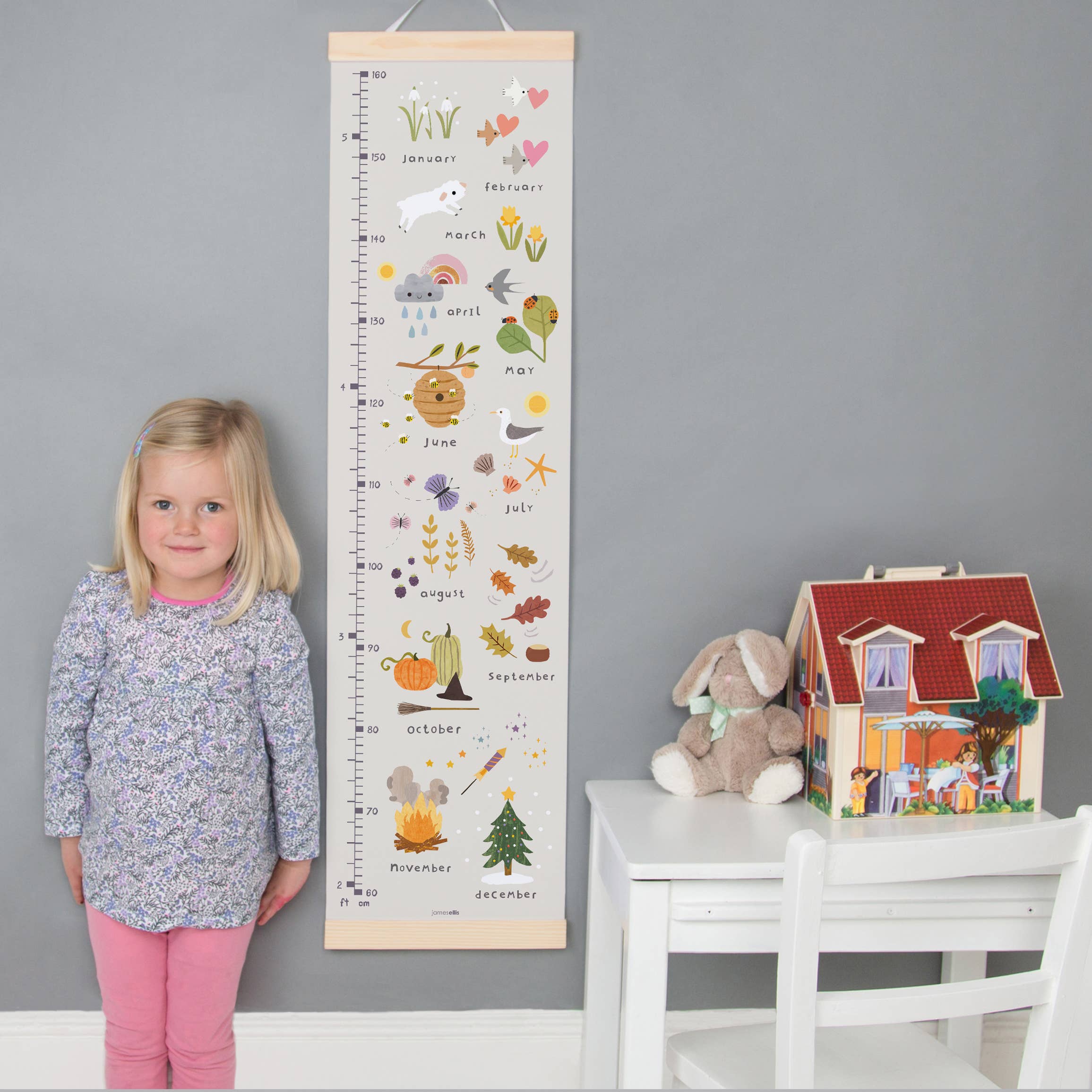James Ellis – Engroshandel Vækstskema - Børn og baby – Måneder i året højde vækstdiagram2