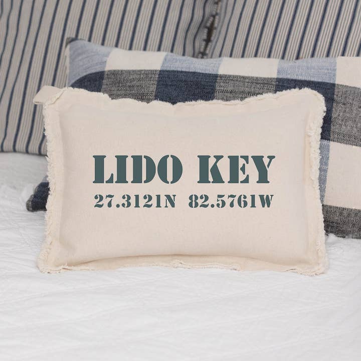 Rustic Marlin - Wholesale Lumbar Pillow - Personalized Your Word + Coordinates Stencil Lumbar Pillow6