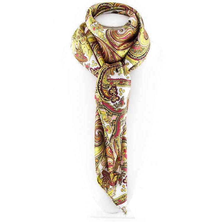 Artini Accessories - Vendita all'ingrosso Sciarpa - Donna - Sciarpa quadrata in 100% seta con motivo paisley1