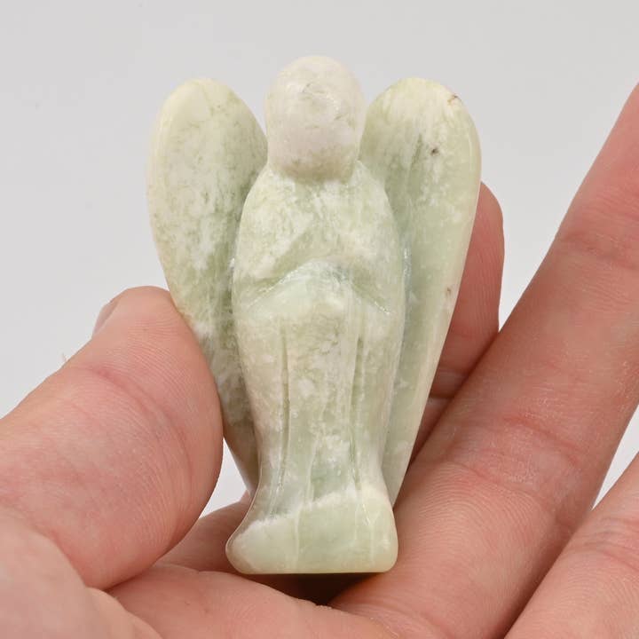 Figurine en cristal d'ange sculpté en jade de 1,5 po et 2 po pour la vente par ilovebeadsusa