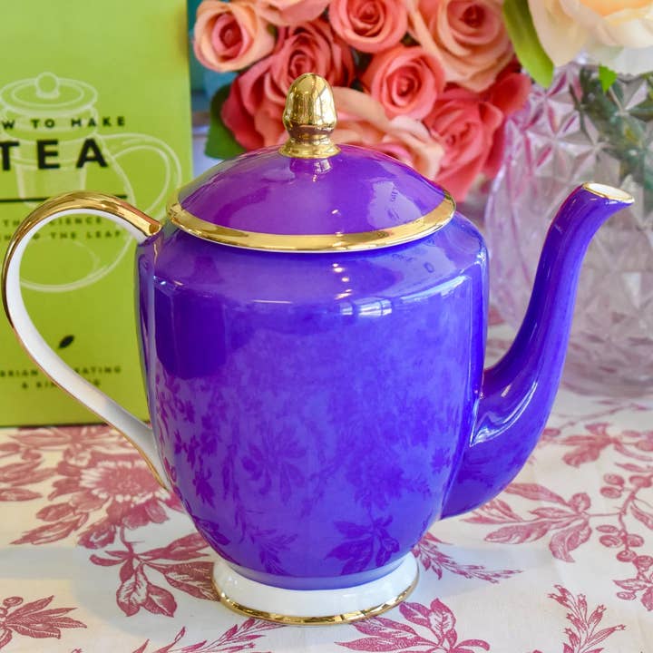 All Little Cute Things - Wholesale Tea pot - Teapot Timeless Beauty. Purple Violet and Gold Porcelain2