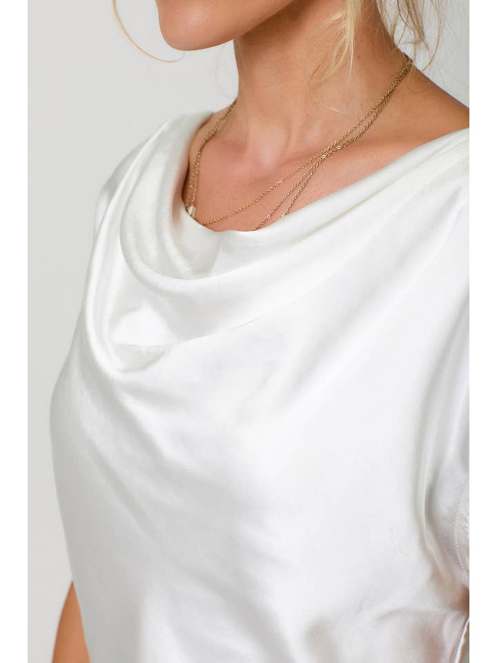 Mystree - Wholesale Blouse - Women's - 60781 Satin Cowl Neck Top