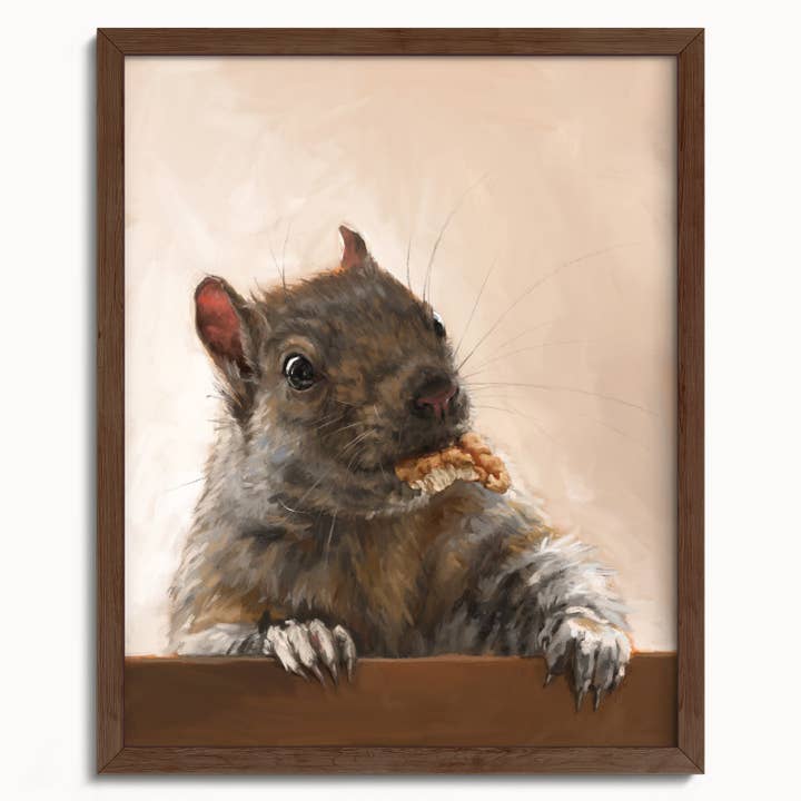 The Ugly Cat Studio - Wholesale Art Print - Grey Squirrel with a Walnut Fine Art Print18
