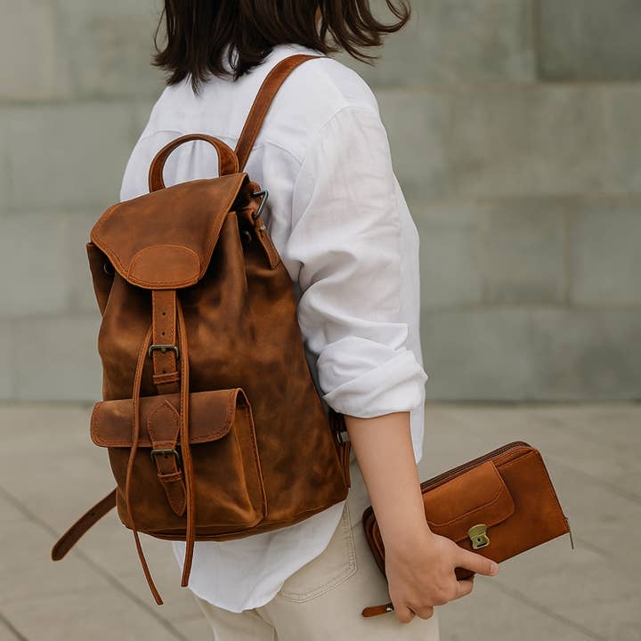 Leather Backpack - Drawstring Bag for wholesale by Hides