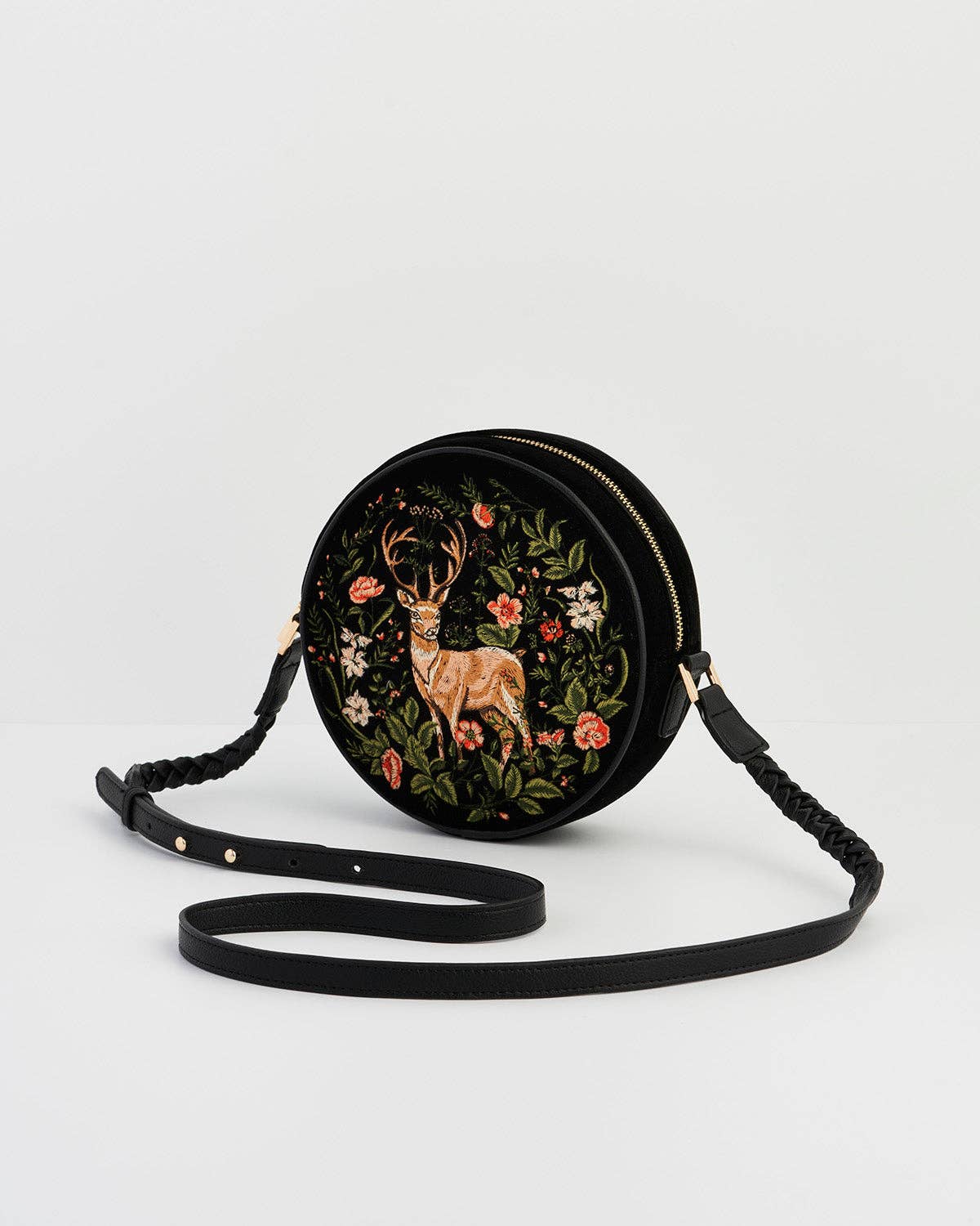 Fable England - Wholesale Crossbody Bag - Women's - Aurora Fawn Embroidered Black Circle Bag2