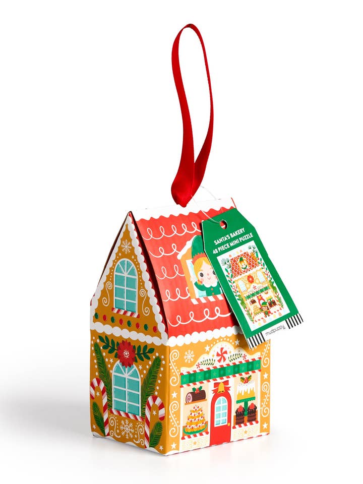 Santa's Bakery 48 Piece Mini Puzzle Ornament for wholesale by Chronicle Books