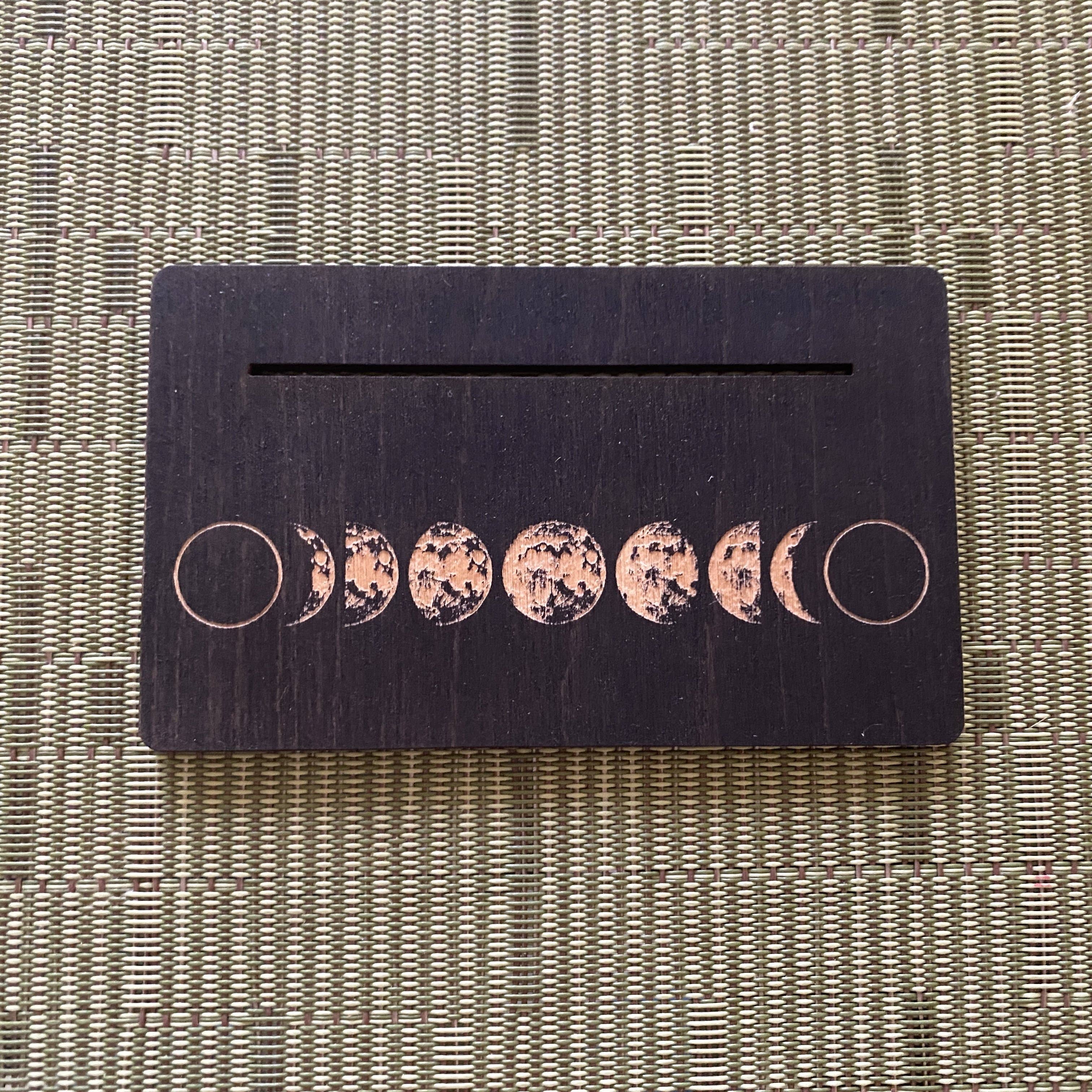 Zen and Meow – porta-cartões - Unissexo por atacado – Suporte para Cartas de Tarô com Fases da Lua - Suporte para Cartas Oráculo2