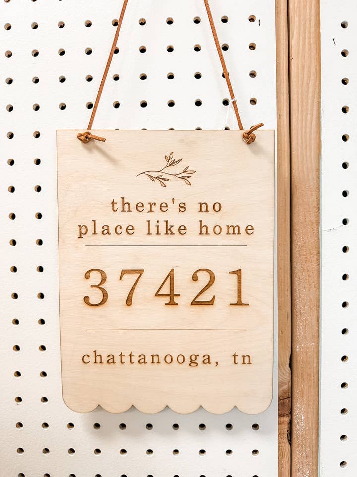 Custom Zip Code Hanging Sign for wholesale by Hazel + Bloom Co