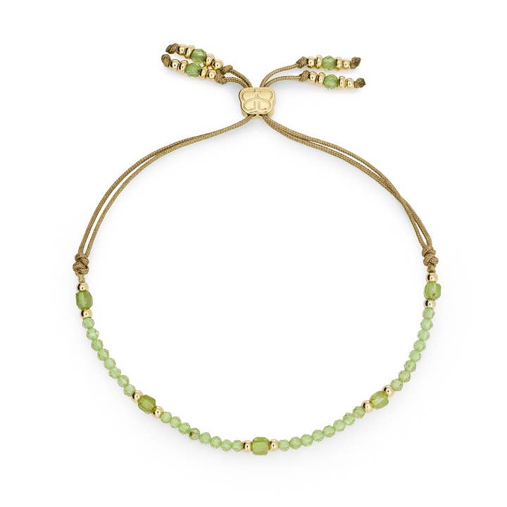 Boho Betty – wholesale Beaded bracelet – Meadow Gold & Peridot Slider Bracelet