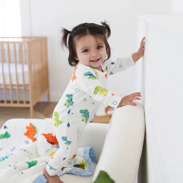 Snuggle Buds - Wholesale Sleepsuit - Baby - Dino Dreams Zipped Onesie (0–12 Months) – 100% Cotton Muslin Baby Sleepwear7
