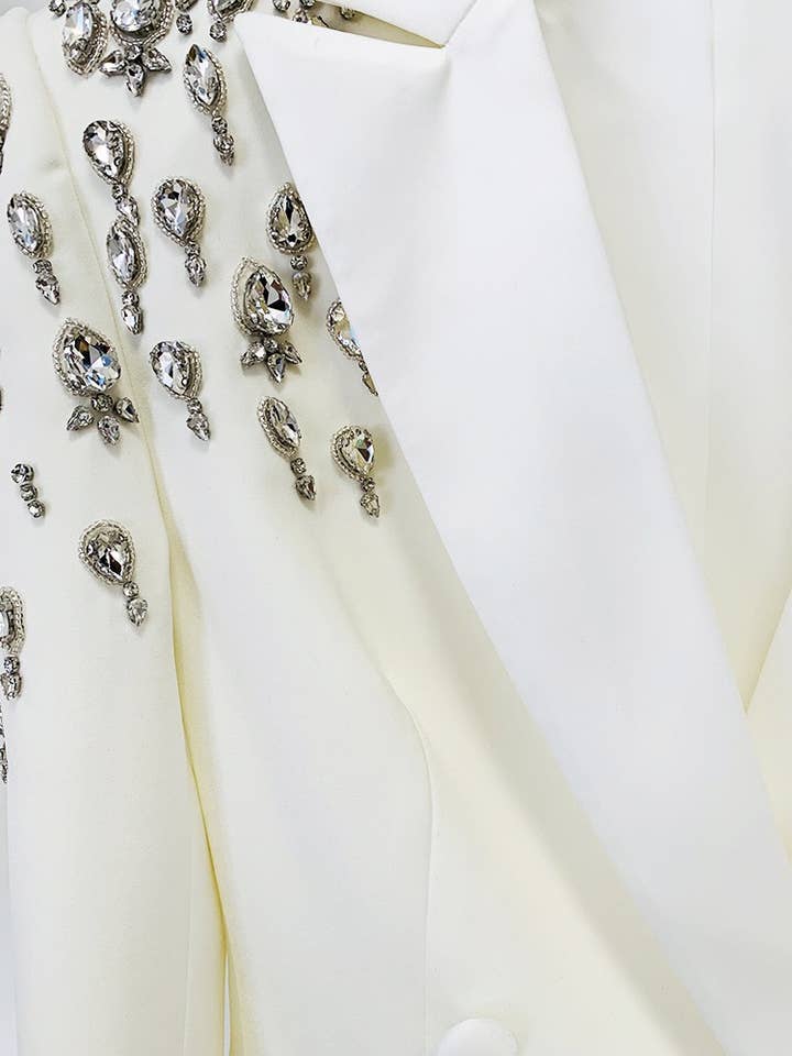 Productseeker - Venta al por mayor Chaqueta - Mujer - Chaqueta Blazer Larga con Diamantes y Cuentas - DR01476