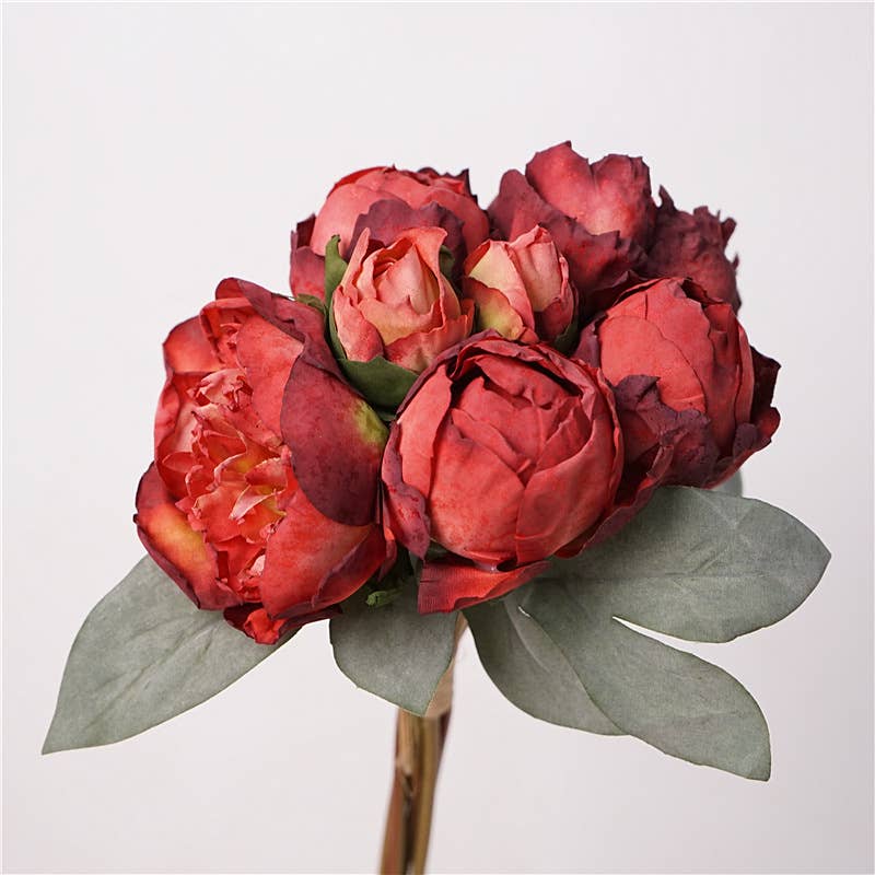 Sweet Home Deco - Vente Fleurs artificielles - Bouquet floral de pivoines en soie de 12 po, pivoines printanières, 7 tiges6