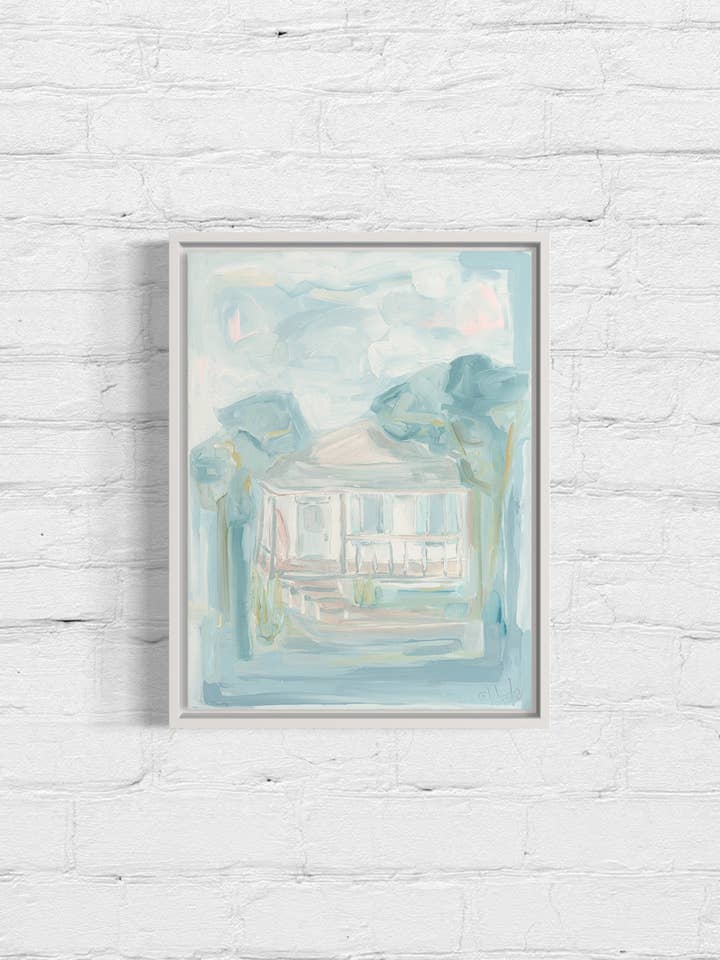 SURF SHACK- PINK BOARD for wholesale by Carol Hunter Art