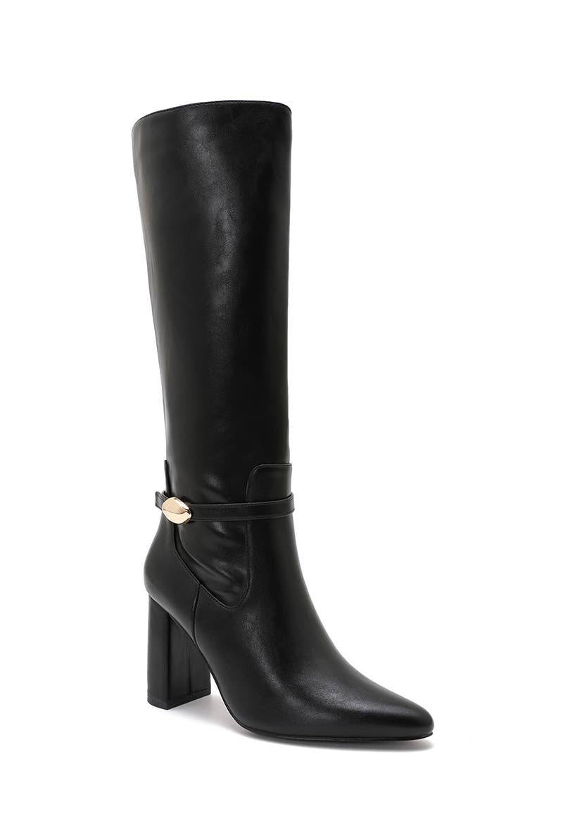 Joia Paris – wholesale Stövlar - Unisex – Eleganta höga stövlar med fyrkantig klack och metalldetaljH8-999H4