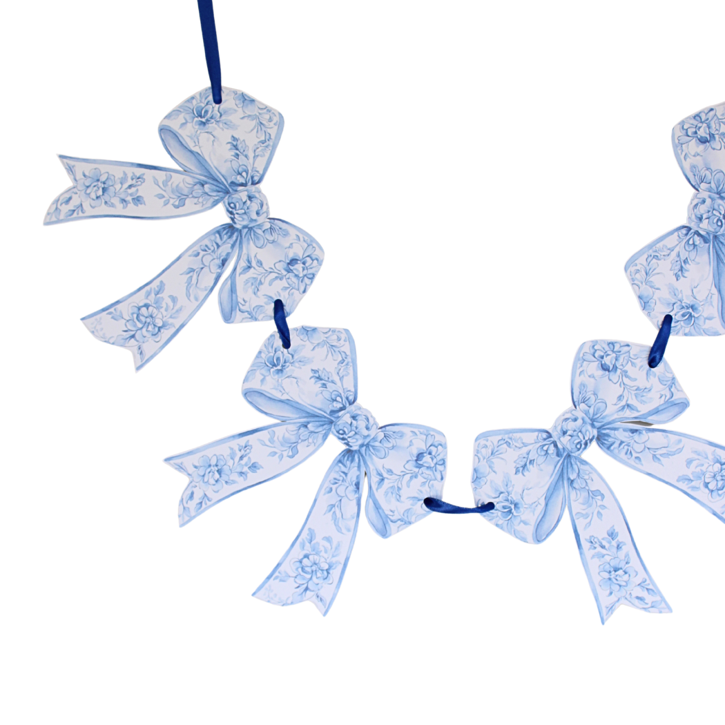 Pretty Homestyle - Wholesale Bunting/garland - Chinoiserie blue bow Paper Garland3