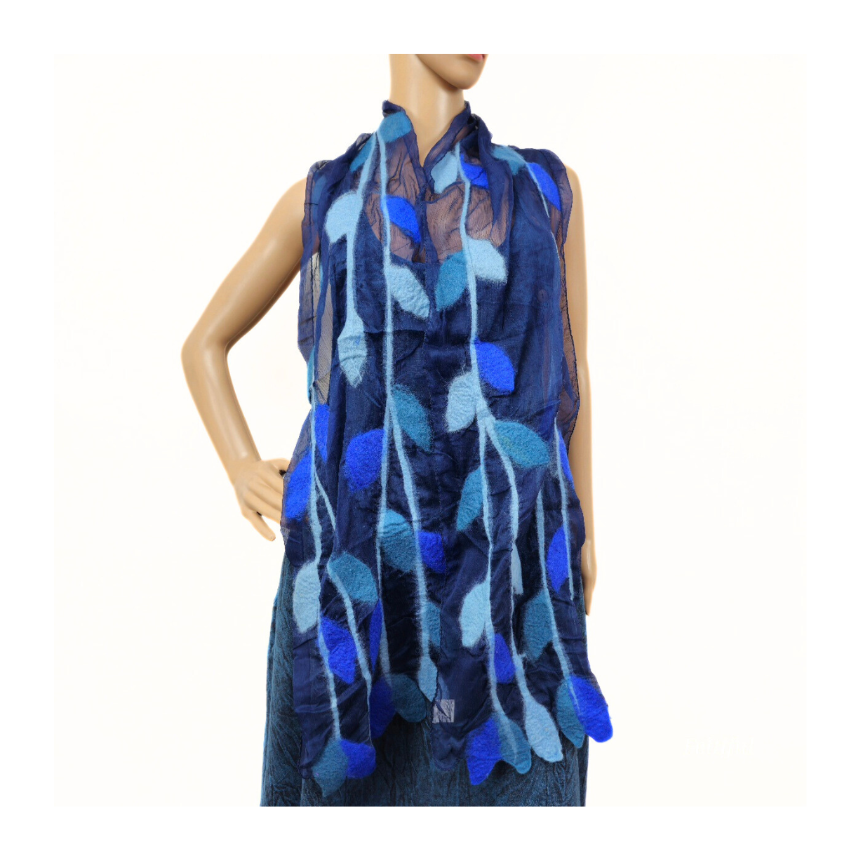 Feltiful - Wholesale Scarf - Women's - Leaf Merino Wool Handmade Felt Scarf2