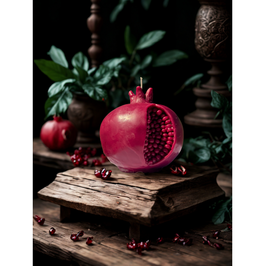 Beauty and the Moon – wholesale Pelarljus – Röd granatäppelljus i bivax | Feminint dekorationsljus5