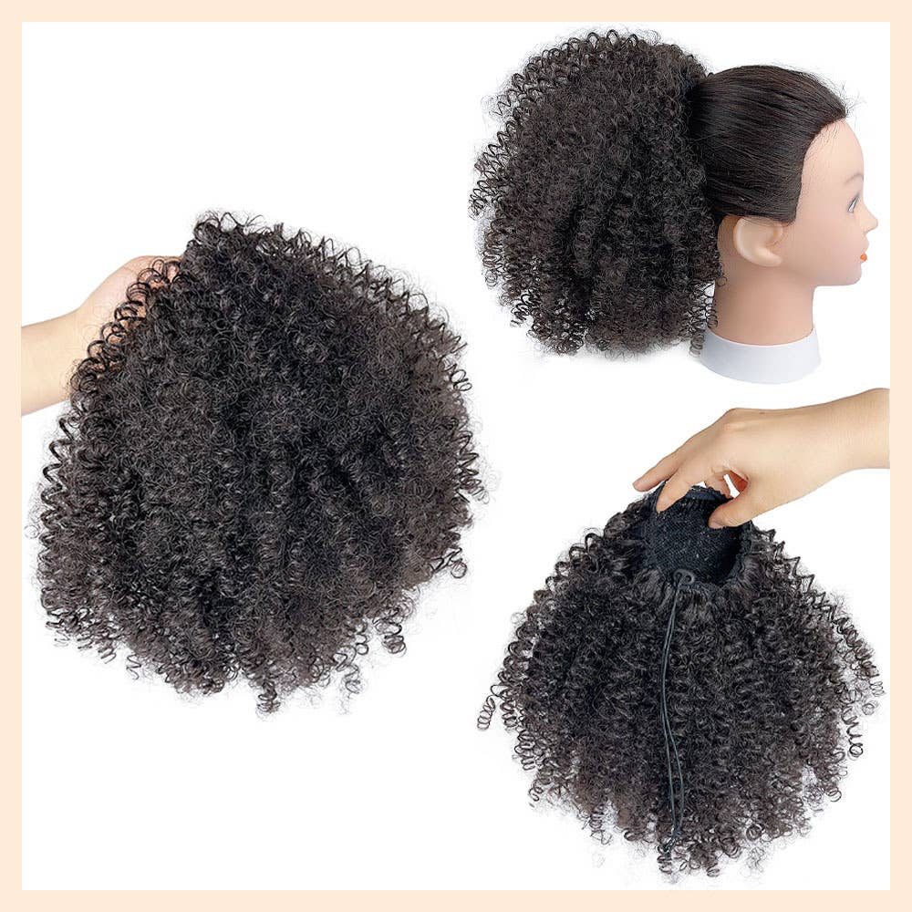 AK Brand - Wholesale Hair Extensions - Short Afro Kinky Curly Ponytail Hair Piece8