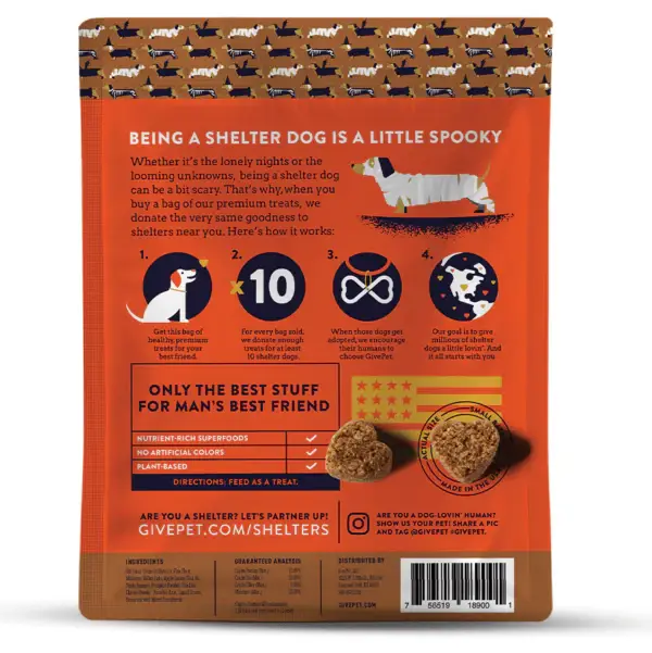 GivePet - Wholesale Pet Treats - Dog - GivePet Love Bites Halloween Dog Treats Pumpkin & Cheddar1
