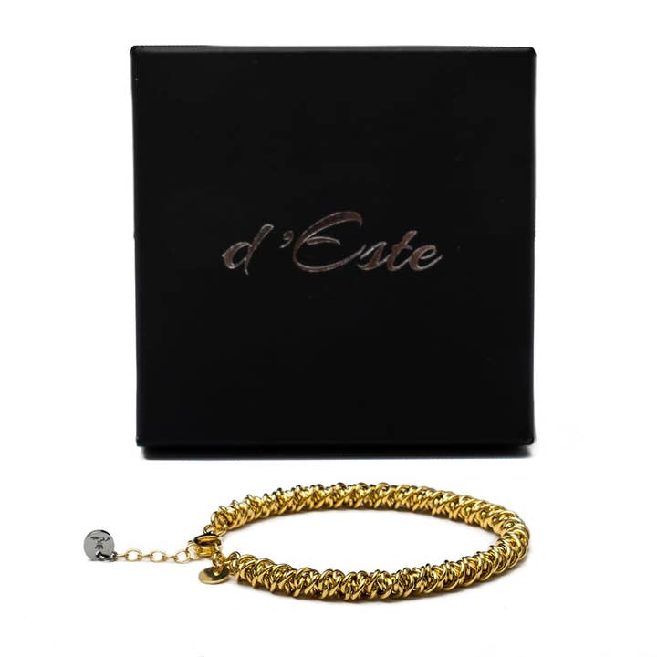 d'Este - Wholesale Link & Chain Bracelet - 925 Silver Bracelet With Gold Rings3