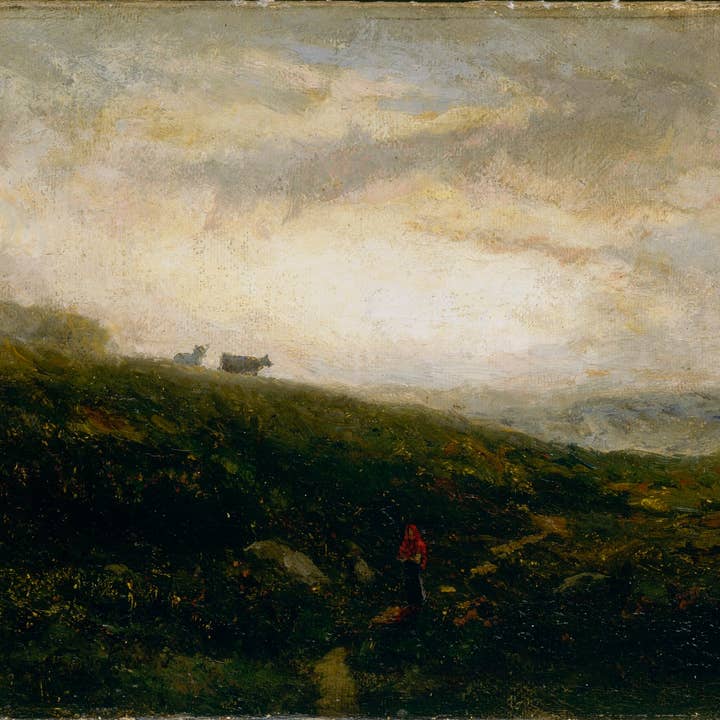 Edward Mitchell Bannister: Køer der går ned ad bakke plakat for engroshandel hos PERIOD PRINTS