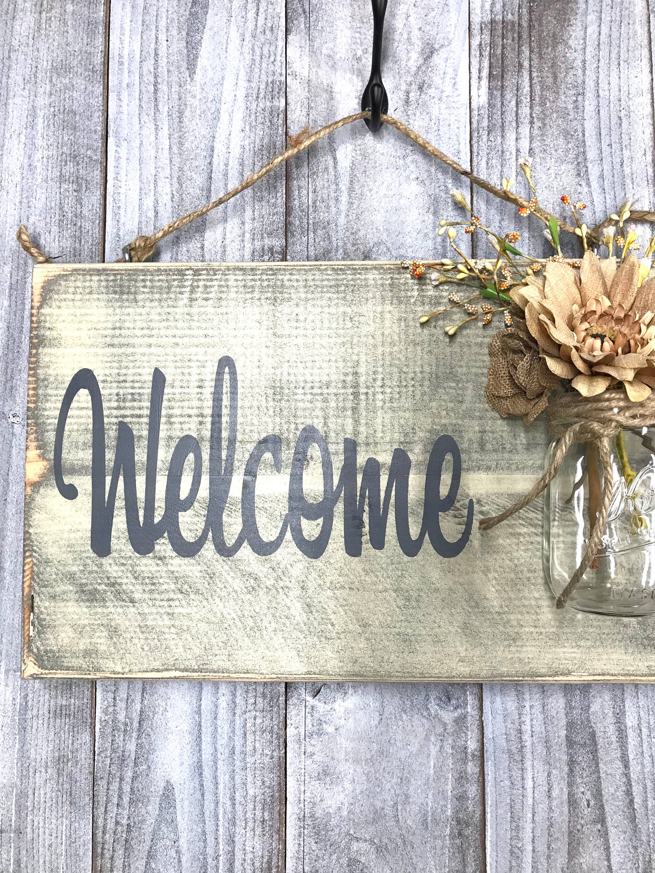 Red Roan Signs - Wholesale Sign - Front Door Sign, Rustic Welcome Sign4