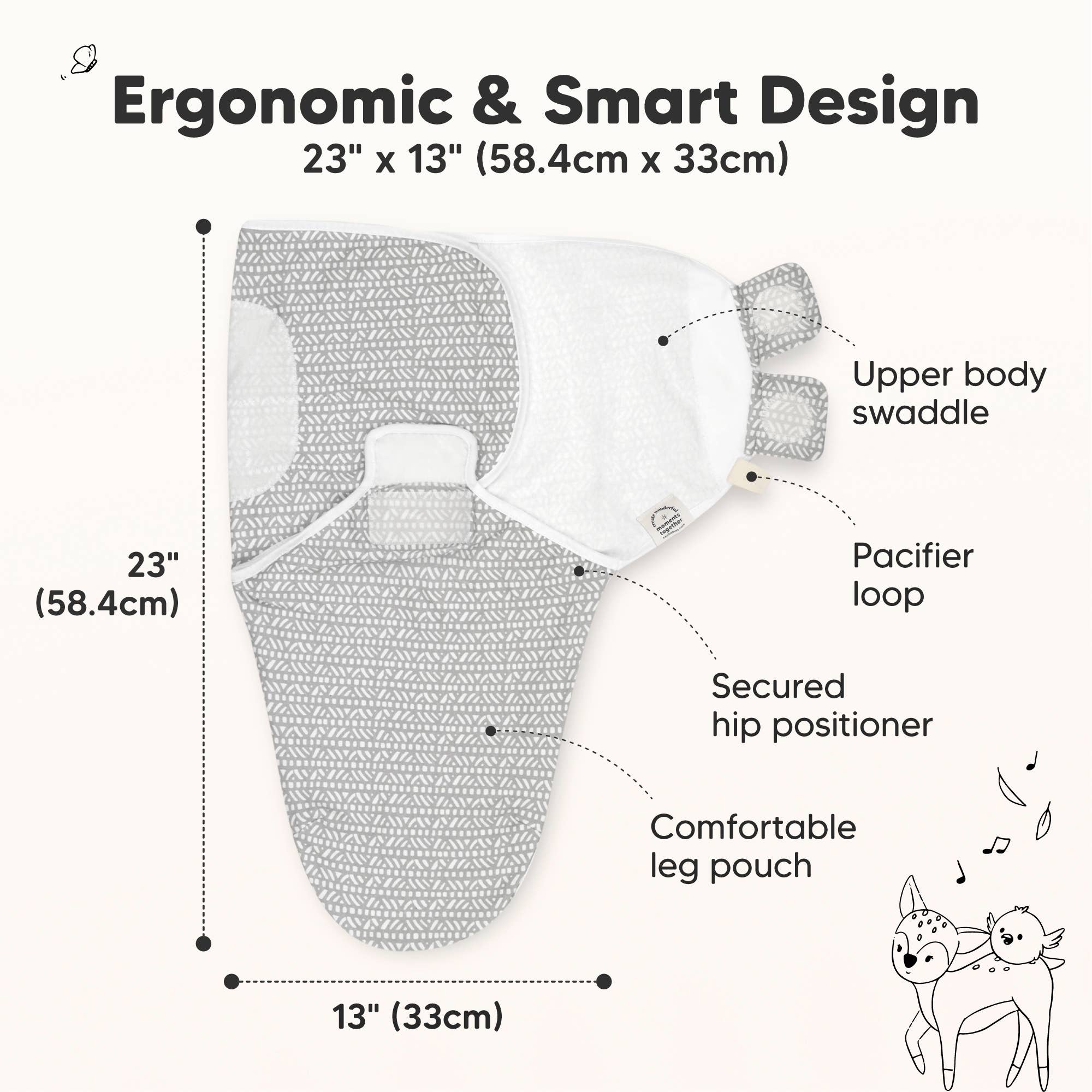 Nordic 3pk Soothe Baby Swaddles 0-3 Months, Sleep Sack for Newborns for wholesale on Faire3