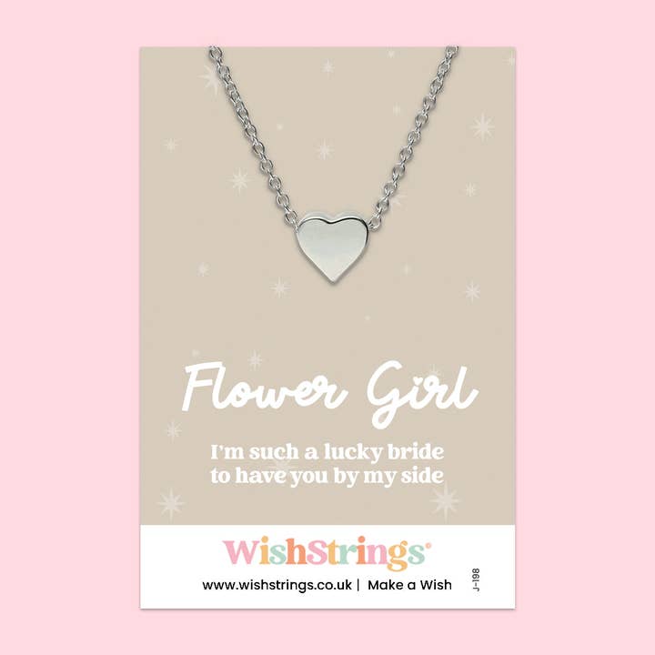 Flower Girl - Heart Necklace - J198 for wholesale by WishStrings