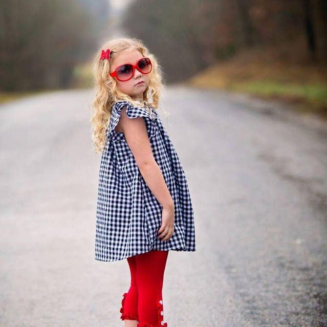 Maddie Button Ruffle Capri for wholesale by Adorable Essentials