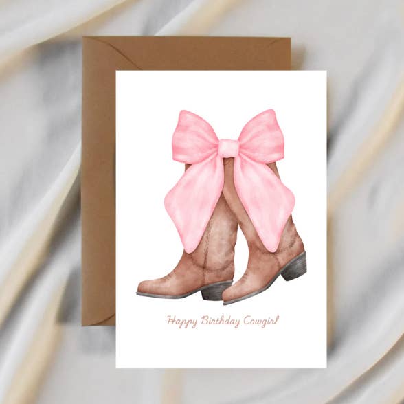 Happy Birthday Cowgirl Card for wholesale by Party Collective