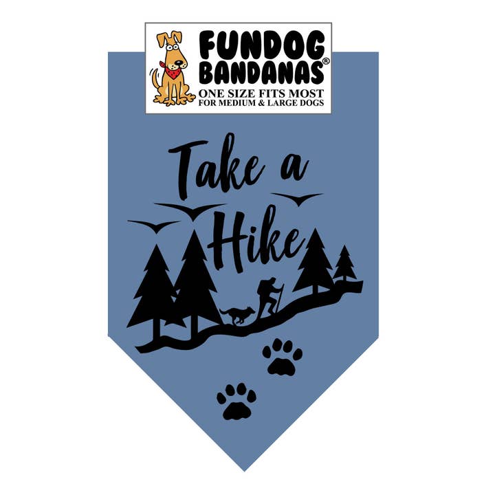 Assorted Colors 5 Pack - Take a Hike Dog Bandana for wholesale on Faire